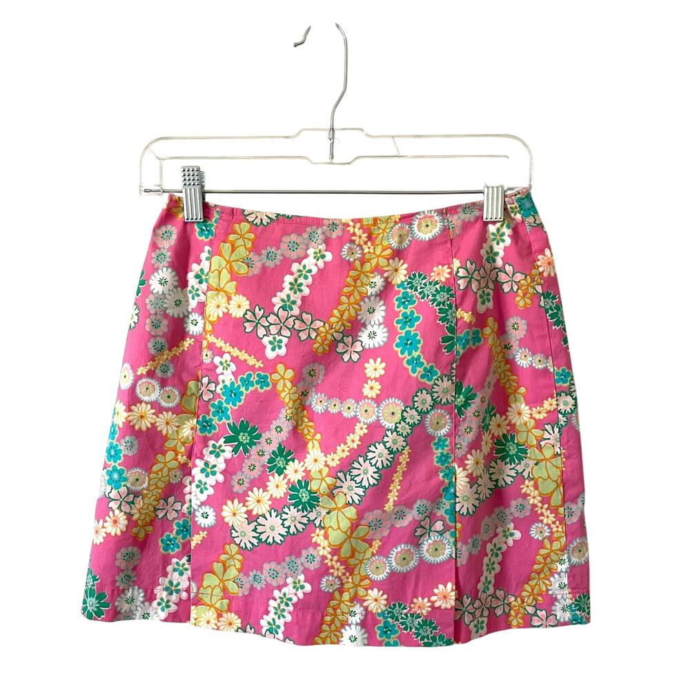Harold's Y2K Flower Flower Child Mini Skirt Skort Pink Yellow Green Size 0